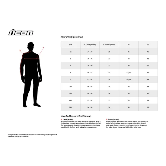 Кожен мото елек ICON VEST RED D3O - Кожени якета от марка ICON