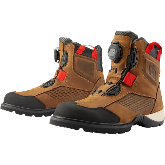 Мото боти ICON Stormhawk BROWN – Водоустойчиви обувки с BOA® закопчаване