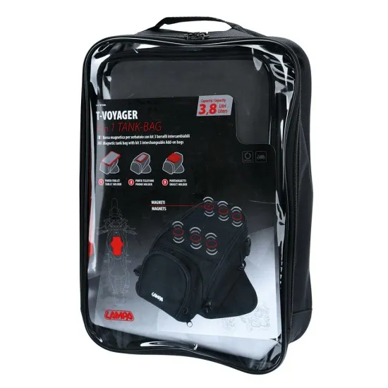 Магнитна чанта за резервоар T-Voyager 4 in 1 Tank-Bag 91568 - Мото чанти от марка Lampa