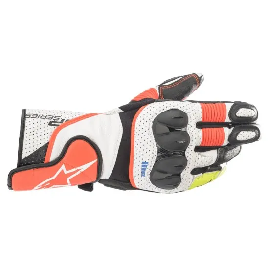 Мото ръкавици ALPINESTARS SP-2 V3 WHITE/RED - Кожени ръкавици за мотор от марка Alpinestars