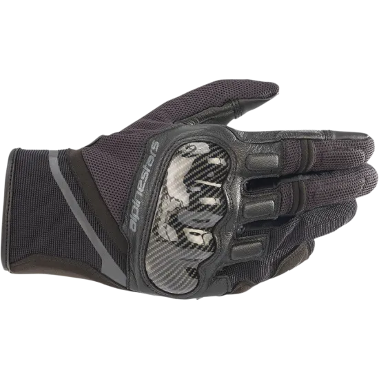 Ръкавици ALPINESTARS CHROME BLACK/TAR GRAY - Кожени ръкавици за мотор от марка Alpinestars