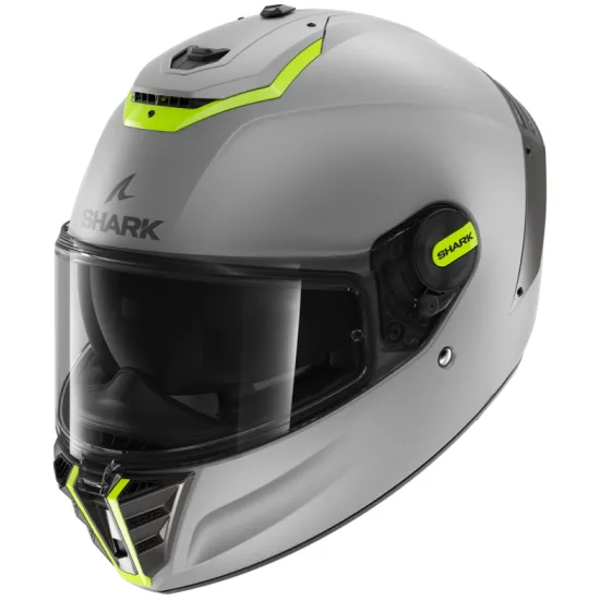 SHARK SPARTAN RS SILVER/YELLOW FLUO MATT – сребристо-жълта мото каска с матов дизайн