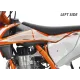Прозрачни странични протектори за KTM с шестоъгълен релефен дизайн, включващи ляв и десен протектор, център част и лого ONEDESIGN