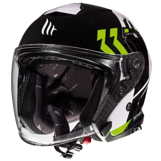 КАСКА ЗА СКУТЕР MT THUNDER 3 VENUS A6 GLOSS PEARL FLUO GREEN - Каски за скутер от марка MT