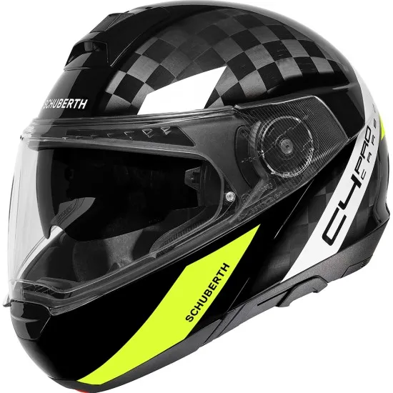 SCHUBERTH C4 PRO CARBON AVIO YELLOW – компактна и високотехнологична каска за мотоциклетисти
