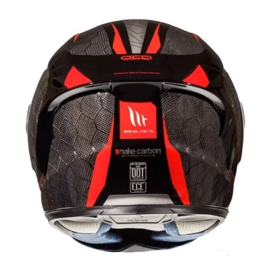 Мото каска MT KRE Snake Carbon 2.0 Black/Red с карбонова обвивка и антискрач визьор