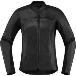 Дамско кожено мото яке OVERLORD LEATHER - BLACK
