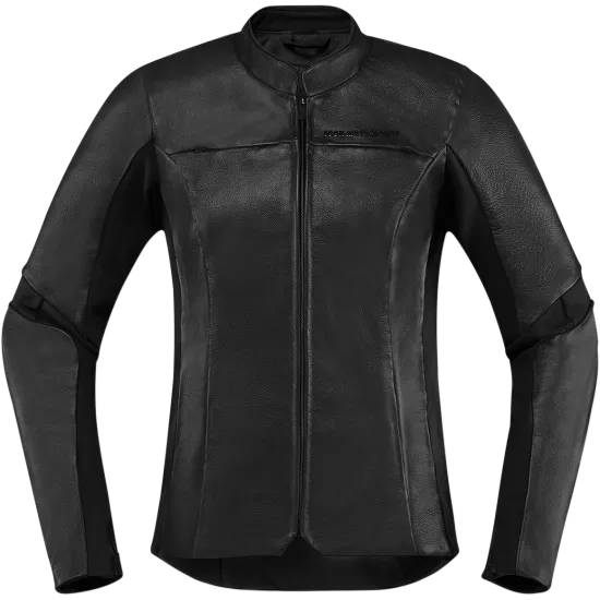 Дамско кожено мото яке OVERLORD LEATHER - BLACK - Дамски кожени якета от марка ICON