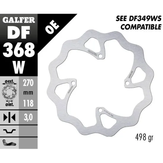 Преден спирачен диск Galfer DISC WAVE FIXED 270x3mm DF368W - Спирачни дискове от марка GALFER