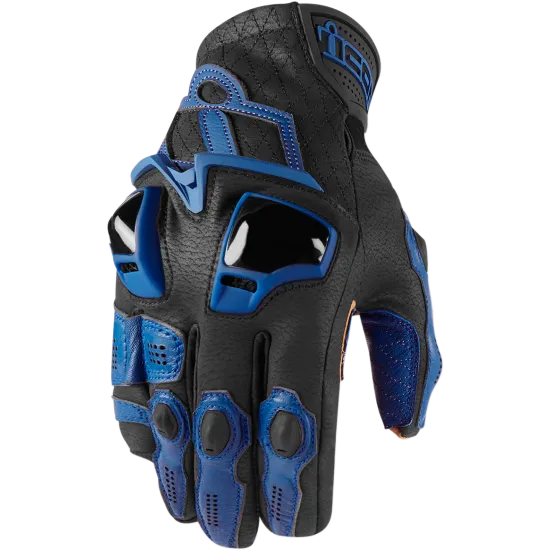 Кожени мото ръкавици ICON HYPERSPORT SHORT - BLUE - Кожени ръкавици за мотор от марка ICON