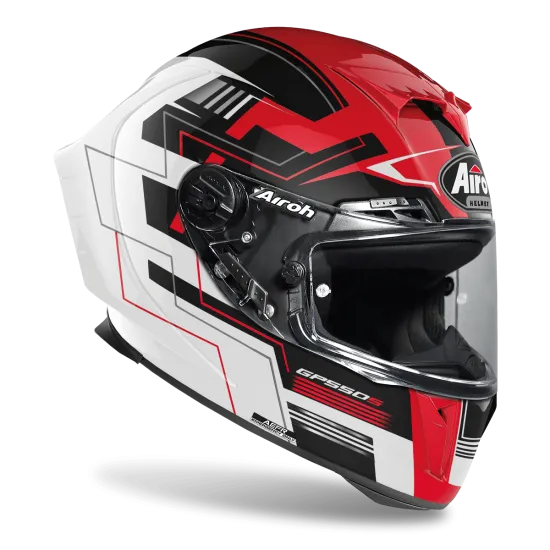 AIROH GP550 S CHALLENGE RED GLOSS – HPC композитна каска, 8 вентилационни отвора, A.E.F.R. технология