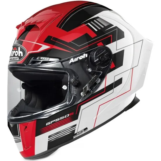 AIROH GP550 S CHALLENGE RED GLOSS – HPC композитна каска, 8 вентилационни отвора, A.E.F.R. технология