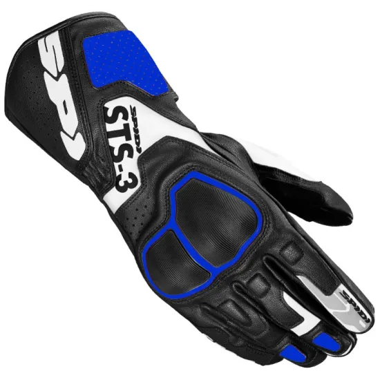 Кожени мото ръкавици SPIDI STS-3 Black/Blue - Кожени ръкавици за мотор от марка SPIDI