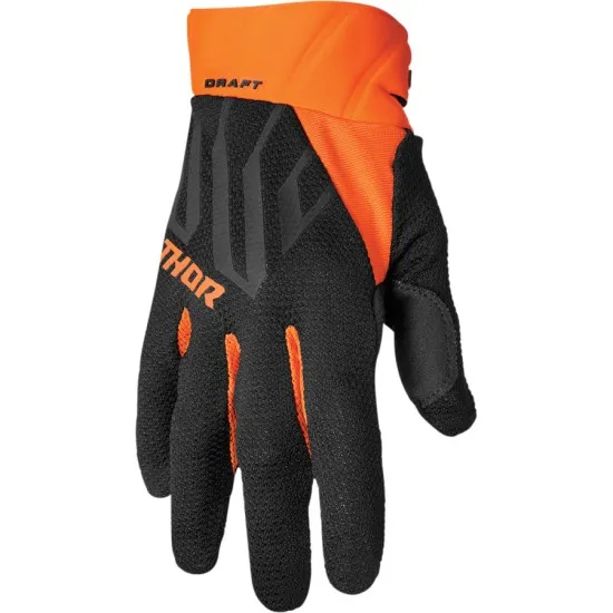 Мотокрос ръкавици THOR DRAFT BLACK/ORANGE - Мотокрос ръкавици от марка Thor