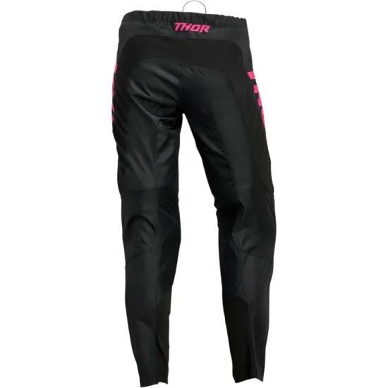 Дамски мотокрос брич  THOR WOMENS SECTOR MINIMAL BLACK/FLO PINK - Мотокрос брич от марка Thor