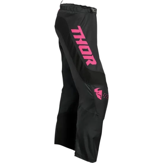 Дамски мотокрос брич  THOR WOMENS SECTOR MINIMAL BLACK/FLO PINK - Мотокрос брич от марка Thor