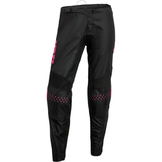 Дамски мотокрос брич  THOR WOMENS SECTOR MINIMAL BLACK/FLO PINK - Мотокрос брич от марка Thor