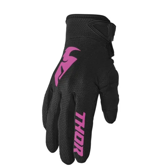 Дамски мотокрос ръкавици THOR WOMENS SECTOR BLACK/PINK - Мотокрос ръкавици от марка Thor