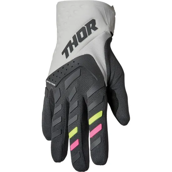 Дамски мотокрос ръкавици THOR WOMENS SPECTRUM LIGHT GRAY/CHARCOAL - Мотокрос ръкавици от марка Thor