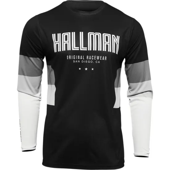 Мотокрос джърси THOR HALLMAN DIFFER DRAFT BLACK/WHITE - Мотокрос джърси от марка Thor