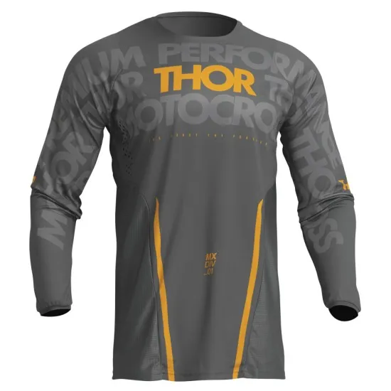 Мотокрос джърси THOR PULSE MONO DARK GRAY/YELLOW - Мотокрос джърси от марка Thor