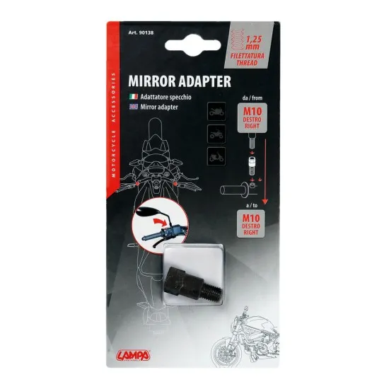 Адаптер 10мм Дясна > 10мм Дясна резба 90138 - Мото огледала от марка Lampa