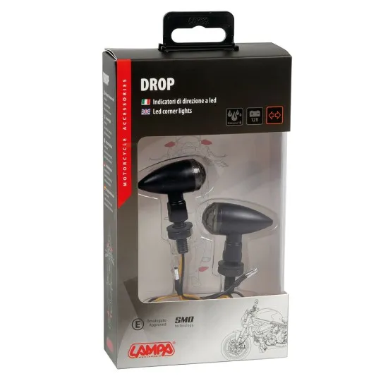 LED мигачи DROP BLACK - 90482 - Мото светлини от марка Lampa