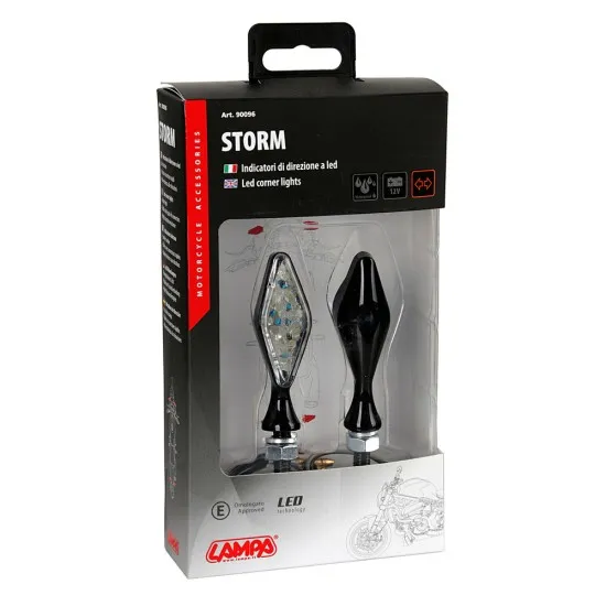LED мигачи STORM BLACK- 90096 - Мото светлини от марка Lampa