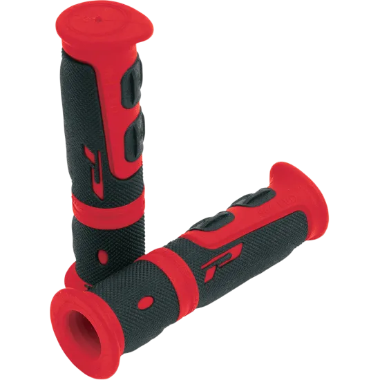 Червено-черни ръкохватки PROGRIP 964 с релефни подложки, фланци и двуслойна конструкция