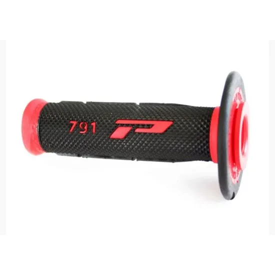 PROGRIP 791 мотокрос ръкохватки в червено и черно с текстурирана повърхност и червени края