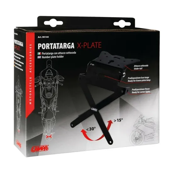 Стойка за номер – X-plate  90144 - Мото гараж от марка Lampa