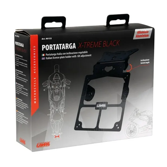 Стойка за номер – XTREME black 90153 - Мото стойки за номер от марка Lampa
