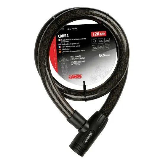 Заключващ мото кабел – COBRA 90606 - Заключващи механизми от марка Lampa