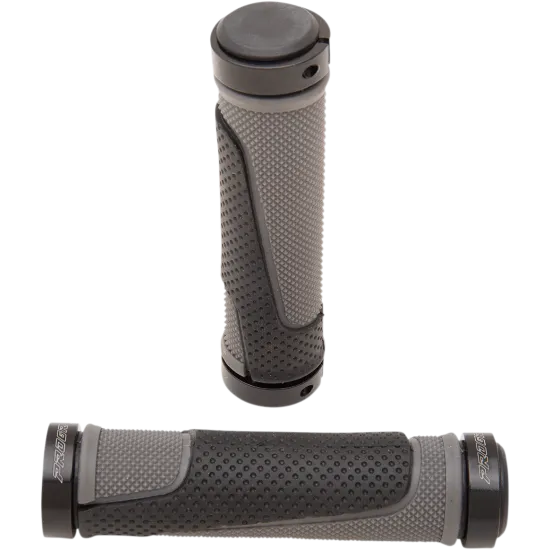 Сиво-черни мото ръкохватки PROGRIP 807 с диамантена текстура, видими PROGRIP лога и конични метални краища за locking система