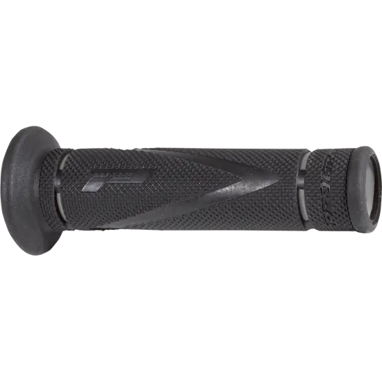 Черна мото ръкохватка PROGRIP 838 с детайлна диамантена текстура, сиви акценти и лого PF