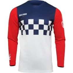 Мотокрос джърси THOR HALLMAN DIFFER CHEQ WHITE/RED/BLUE