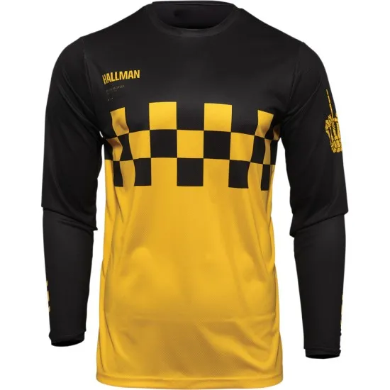 Мотокрос джърси THOR HALLMAN DIFFER CHEQ YELLOW/BLACK - Мотокрос джърси от марка Thor