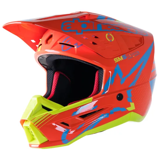 Мотокрос каска ALPINESTARS SM5 ACT ORANGE/YELLOW GLOSS - Мотокрос каски от марка Alpinestars
