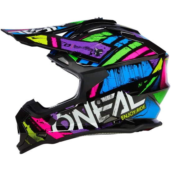 Мотокрос каска O'NEAL 2SERIES GLITCH V.23 MULTI с ABS черупка и регулируема козирка