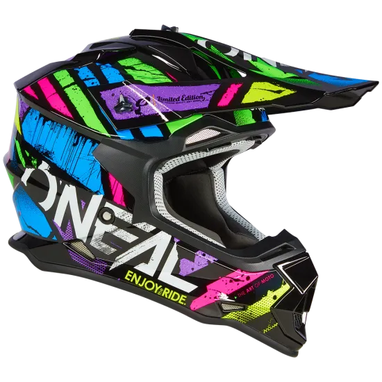 Мотокрос каска O'NEAL 2SERIES GLITCH V.23 MULTI с ABS черупка и регулируема козирка