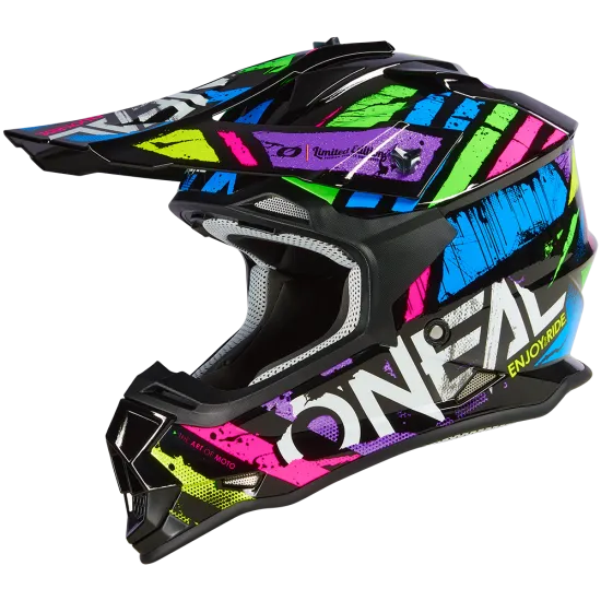 Мотокрос каска O'NEAL 2SERIES GLITCH V.23 MULTI с ABS черупка и регулируема козирка