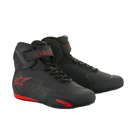 Мото боти ALPINESTARS SEKTOR BLACK/GRAY/RED с микрофибър и TPR защита