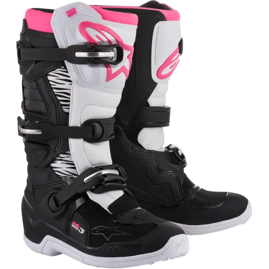 Дамски мотокрос ботуши ALPINESTARS Stella Tech 3 BLACK/WHITE/PINK - Мотокрос ботуши от марка Alpinestars