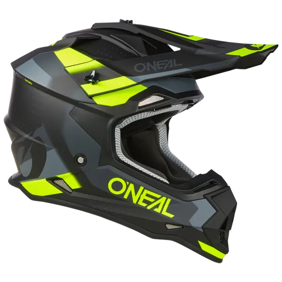 Мотокрос каска ONEAL 2SERIES SPYDE V.23 BLACK/GRAY/NEON YELLOW - Мотокрос каски от марка ONeal