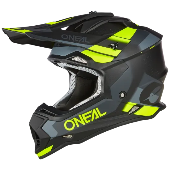 Мотокрос каска ONEAL 2SERIES SPYDE V.23 BLACK/GRAY/NEON YELLOW - Мотокрос каски от марка ONeal