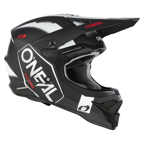 Мотокрос каска ONEAL 3SERIES HEXX V.23 BLACK/WHITE - Мотокрос каски от марка ONeal