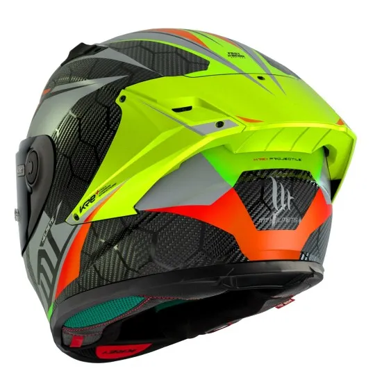 Мото каска MT KRE+ Carbon Projectile Gloss Grey - лекота и защита