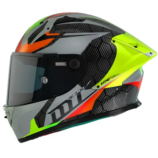 Мото каска MT KRE+ Carbon Projectile Gloss Grey - лекота и защита