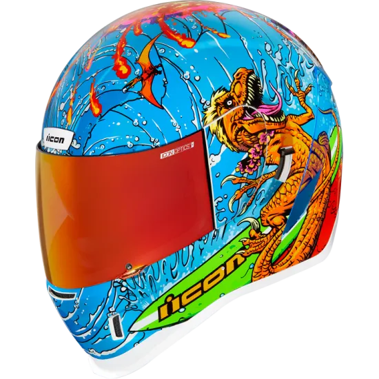 Каска ICON AIRFORM DINO FURY MIPS® с MIPS система и Червен ICON визьор