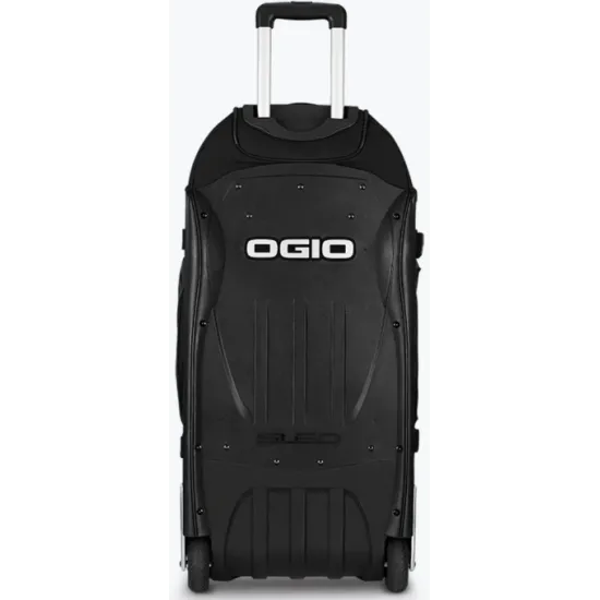 Черен мото сак OGIO RIG 9800 с телескопична дръжка, здрави колела, множество външни джобове с ципове и компресионни ремъци